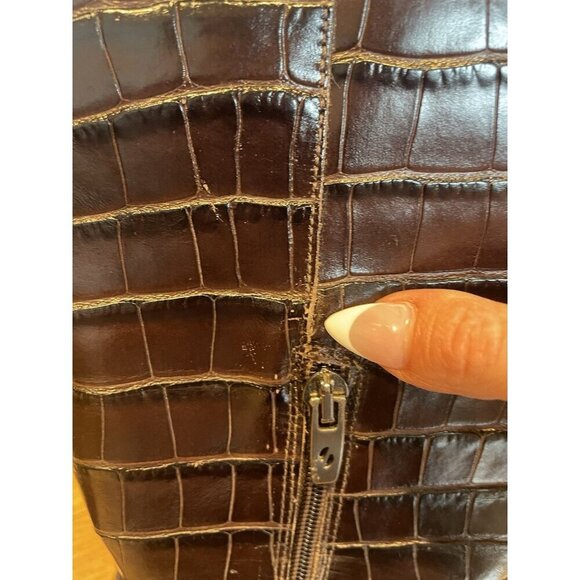 FRANCO SARTO Brown A-TICADA KNEE HIGH POINTED TOE HEELED BOOT, SIZE 9.5 - Picture 14 of 14